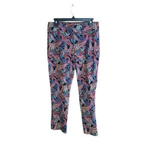 Attyre Petite Size 12P Black and Bright Colors Paisley Skinny Leg